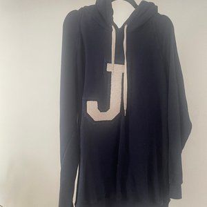 Good American J Varsity Letter Sweatshirt Hoodie Boyfriend - NAVY